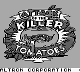 Attack of the Killer Tomatoes title screen for GameBoy
